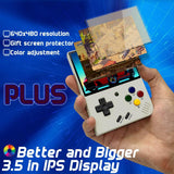 FINGEREVO Miyoo Mini Plus Handheld Game Console 3.5-inch 640*480 IPS Screen 3000mAh Miyoo-mini+ with Portable Case White