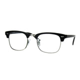 SA106 Half Horn Rim Hipster Multi 3 Focus Progressive Reading Glasses Black Silver 1.0