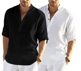 Bellstone Men'S Cotton Blend Solid Regular Dress Shirt (Kurta800_Combo_Black_White_Xl