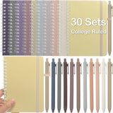 Fulmoon 30 Set Small Spiral Notebooks A6 with Pens Bulk, Soft Pastels