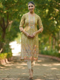 Libas Women'S Crepe Printed Straight Kurtas (29242O_Mustard Mustard M