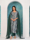 Anni Designer Women'S Cotton Blend Straight Printed Kurta With Pant & Dupatta (Ramna Blue_S_Blue_Small),Blue,S,,,