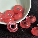 Natural Quartz Stone Beads Large Hole (5-6mm) Polished Rondelle European Gemstone Beads for Charm Bracelets Jewelry Making 8X14m