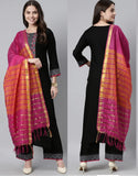 Anni Designer Women'S Cotton Blend Straight Printed Kurta With Pant & Dupatta (My Hit Nw Black_Xxl_Black_Xx-Large),Black,2XL,Cotton Blend,Straight,Dupatta
