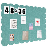 Mooliwe Scalloped Felt Bulletin Board 48 x 36 Inches Foldable Forest Green Pin Cork Board Alternative for Wall, 4 x 3 Trifold