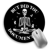 Funny Skull Skeleton Mouse Pad, Small Round Mouse Pads for Desk, Mini Travel Mousepad for Work Wireless Computer Laptop, Office