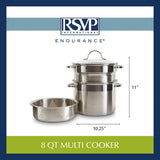 Rsvp International Endurance Multi Cooker, 8 Quart, Stainless Steel (8064)