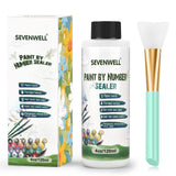 SEVENWELL Paint by Numbers Sealer 120 ml, Oil Number Painting Accessories Permanent Hold & Shine Effect Sealer for Adults Beginn