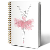 XYMBF Pink Ballet Dancer Gift Notebook Journal, Dance Teacher Gifts Notebooks for Work, Ballerina Ballet Gifts Journal for Women