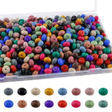 Sunrony 272Pcs Mixed Deep Color 14mm Abacus Silicone Beads for Keychain Making, Multicolor Lentil Silicone Beads for Pens and Ne