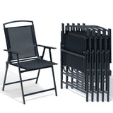 Crestlive Products Patio Folding Chairs Set of 6, Outdoor Folding Chairs with Durable Rust-Resistant Frame and Breathable Textil