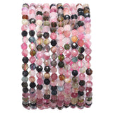 BEADIA Faceted Natural Tourmaline Stone Round Loose Semi Gemstone Beads for Jewelry Making 3-3.5mm 38cm