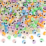Magibeads 210Pcs Glow in The Dark Evil Eye Beads 6mm Acrylic Kandi Bead Spacers Round Turkish Lucky Eyeball Beads for Craft DIY