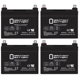 Mighty Max Battery ML35-12 - 12 Volt 35 AH SLA Battery - Pack of 4
