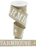 Craig Bachman 2.5 Farmhouse Royal Ribbon: Natural (10 Yards) Craft Floral Arrangement Gift Wrapping Wired Edge Ribbon