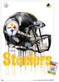 Trends International NFL Pittsburgh Steelers - Drip Helmet 20 Wall Poster with Push Pins, 22.375 x 34