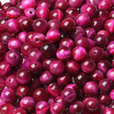 LAIDANLA Rose Pink Tiger Eye Stone 8mm Natural Stone Beads Round Loose Gemstone Beads for DIY Bracelet Necklace Earrings Jewelry