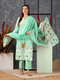 Anni Designer Women'S Cotton Blend Straight Printed Kurta With Pant & Dupatta (Gosala See Green-Nw_S_See Green_Small),See Green,S,,,