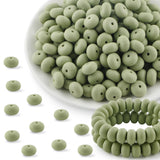 Kovict 200Pcs 14mm Silicone Beads, Abacus Silicone Beads for Necklace Bracelet Keychain Pens Craft(Matcha Green)