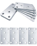 BINCKIN 10 Pack Flat Mending Plate for Wood, Sliver 3.1''X1.5'' Metal Mounting Plates with 6 Holes, Stainless Steel Flat Straigh