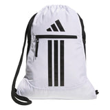 adidas Alliance Sackpack - Drawstring Backpack for Sports, Small Gym Bag, White/Black/3, OSFA