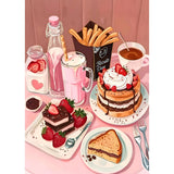 TLIOBLO Breakfast Diamond Painting Adults, 5D DIY Food Diamond Painting Kits for Adults Beginners, Full Drill Round Diamond Art