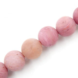 Matte Gemstone Beads for Jewelry Making, Sold per Bag 5 Strands Inside (Matte Rhodonite, 4mm)