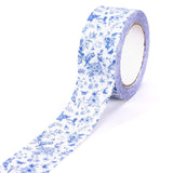 Whaline 109 Yard Spring Blue Floral Packing Tape Gift Wrapping Tape Vintage Chinoiserie Flower Bird Pattern Tapes for Small Busi