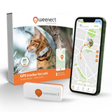 Weenect Cat XS - New GPS Tracker for Cats | Real-time Mini GPS Tracker for Cats | Smallest Model on The Market | Collar Included