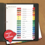 Universal 24808 Table of Contents Dividers, Assorted Color 15Tab, 115, Letter, White, 6/PK