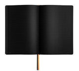 Notsu Pitch Black Lined Paper Notebook B5 Minimalist Ruled Journal