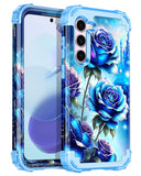 Miqala for Galaxy S23 5G Case,Glow in The Dark Three Layer Heavy Duty Shockproof Full Body Protection Hard Plastic Bumper+Soft S