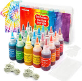 Vanstek 30 Colors Tie Dye Kit, Tie Dye Shirt Fabric Dye for Women, Kids, Men, with Rubber Bands, Gloves, Plastic Film and Table