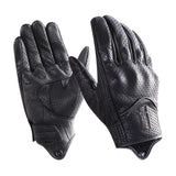 Harssidanzar Motorcycle Gloves for Men TouchScreen Perforated for Summer Riding GM028, Black(Perforated Upgrade), Size Small