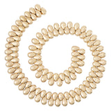 Craftdady 1 Strand Teardrop Glass Loose Beads Electroplate Glass Drop Beads Light Golden Czech Bead Approx 125pcs Spacer Bead fo