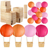 Namalu 24 Set Hot Air Balloon Centerpieces Paper Lanterns Wooden Candy Boxes with Sticks DIY Craft for Baby Shower Wedding Bache
