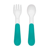 OXO Tot On The Go Fork & Spoon Training Set with Travel Case - Teal