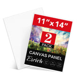ESRICH Canvas Boards for Painting, 2 Pack Canvas for Painting 11x14 Cotton Primed Acid Free Blank Canvas Panels for Oil Paint, W