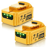 2Pack 20V Battery Replacement for Dewalt 20V Battery, 7.5Ah Li-ion Compatible with Dewalt 20V Batteries DCBP520 DCBP034 DCB206 D