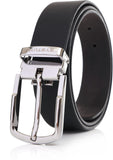 Systumm Men Formal Black, Brown Genuine Leather Reversible Belt
