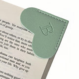 Personalized Leather Heart Bookmarks with Initials, 26 Letters Custom Corner Book Mark for Reading Women,Teacher, Student, Book