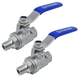 POTONZ 1/4 NPT Full Port Ball Valve Heavy Duty Stainless Steel 304 Male x Female Thread For Water,Oil and Gas(pack of 2)