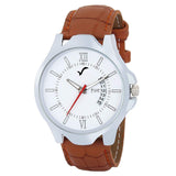 Wrightrack Leather Analogue Men'S Watch (White Dial Brown Colored Strap)