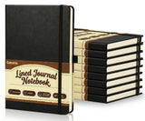 Gabotrie 8Pack Lined Journal Notebooks, A5 Ruled Journaling Notebook, Black