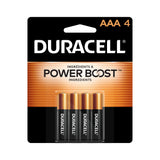 Duracell Coppertop AAA Batteries with Power Boost Ingredients, 4 Count Pack Triple A Battery with Long-lasting Power, Alkaline A