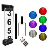 IVWVI Solar House Numbers for Outside, Acrylics Solar Address Sign with Iron Stakes, Waterproof RGBW Color Changing Remote Contr