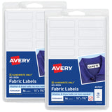 Avery No Iron Fabric Labels, 0.5 x 1.75, Matte White, Handwrite Only, 2 Pack, 108 Labels Total (32130)