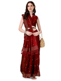 Pratham Blue Womens Sequins Silk Fancy Saree for women With Blouse Piece (PB-384_Red)