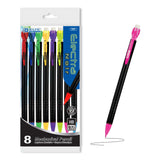 BAZIC Mechanical Pencil Electra Noir 0.7mm HB, Smooth Writing Pencils Lead, Latex Free Eraser, for Drafting Drawing Sketching (8