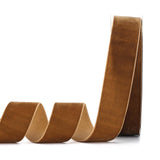 Lemon Park Brown Velvet Ribbon,2 W x 20Yd Single Face,Great for Gift Wrapping,Hair Bows,Handmade Craft and Christmas,Wedding Dec